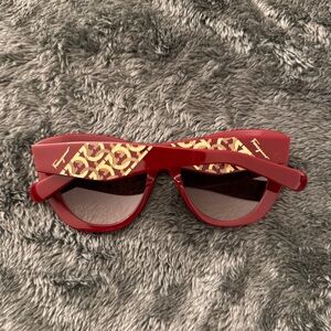 Red Ferragamo Sunglasses Burgundy Womens Summer Shades Designer Luxury Authentic